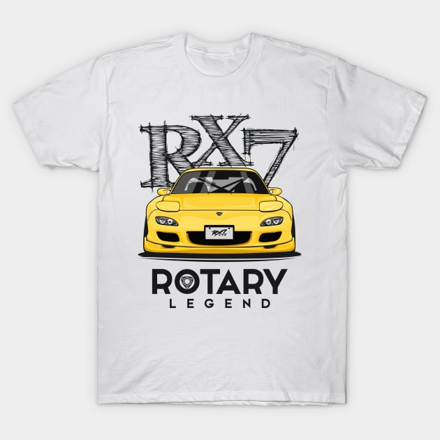 Mazda RX7 - Rotary Legend T-Shirt by Ajie Negara